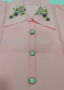 Elegant Pink Embroidered Kurta set