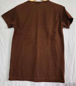 Men's Brown V-Neck T-Shirt