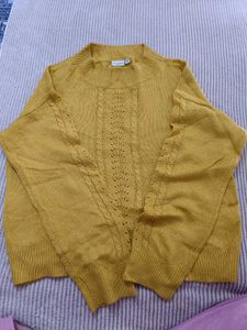 Cozy Mustard Yellow Knit Sweater