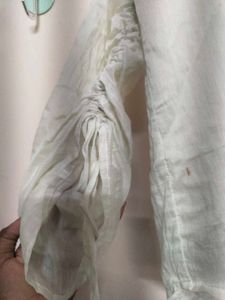 off-White Sheer Button-Up Shirt
