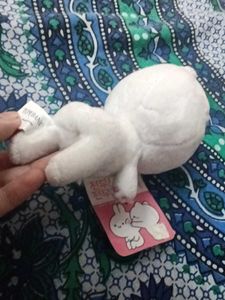 Cute White Plush Keychain
