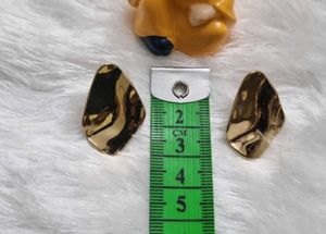 Abstract Gold Plated Tone Drop Earrings