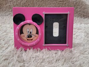 Pink Mickey Mouse Photo Frame Clock