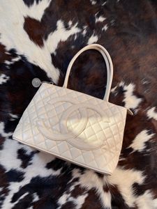 vintage Chanel Quilted Cream Handbag