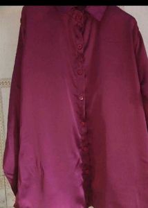 Elegant Satin Button-Up Shirt