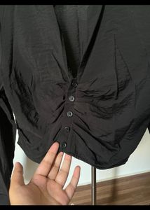 H&amp;M, Crop Button Down Shirt