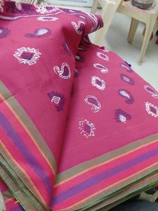 Beautiful Pink Saree with Floral Print