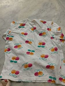 Cute Veggie Print Long Sleeve Tops (2 Pcs)