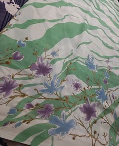 White Nd Green Silk Saree