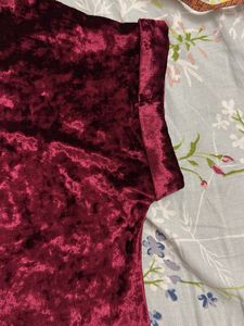 Crushed Velvet V-Neck Top