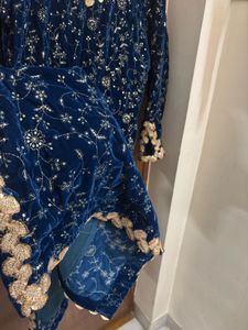 Premium Velvet Suit Set with Embroidery Sequence