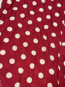 girls Maroon shirt white Polka Dot Button-Up