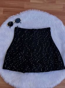 Sparkly Black Mini Skirt