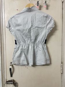 Y2K Striped Button-Up Top