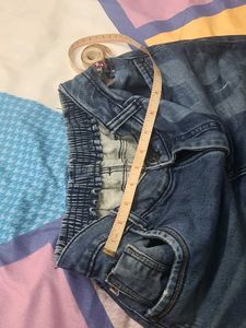 Stylish Blue Denim Jeans with back elastic