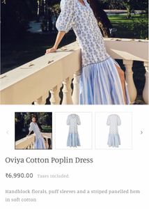 Boho Maxi Dress with Blue Stripes