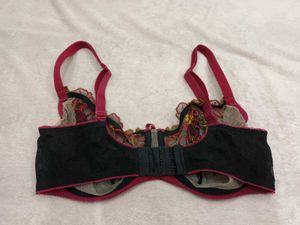 Black Floral Lace Bra 34E