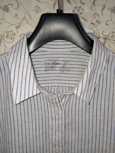 linen Classic Striped Button-Up Shirt