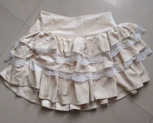 coquette fairycore ruffled lace tiered mini skirt