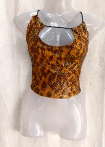 Sparkly Animal Print Crop Top