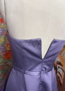 Elegant Strapless Lavender Midi Dress