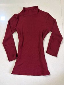 Ribbed Mock Neck Long Sleeve Top