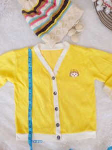Cute Yellow Kids Cardigan Sweater