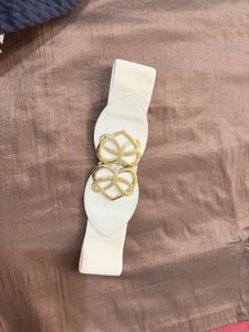 Stylish White Elastic Waist Belt