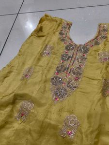 Elegant Yellow Kurta Set with Intricate Embroidery