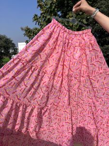 Pink Floral Tiered Skirt💗🫧