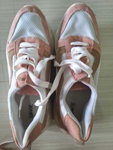 Stylish Pink and White Sneakers