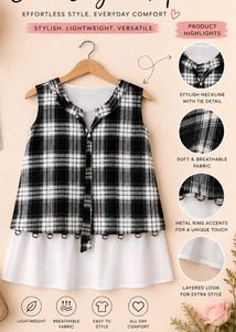 Stylish Plaid Sleeveless Top✨💫💗