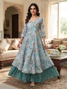 Beautiful Floral Anarkali Suit