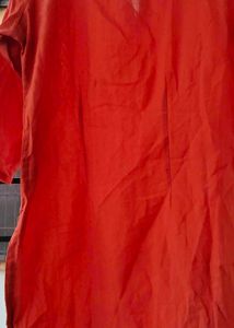 Orange Cotton Kurta