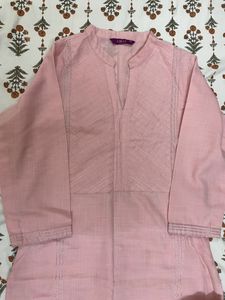 Pink Straight Kurta - LIBAS