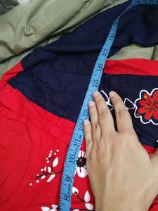 Red Dress with Floral Embroidery