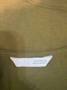 Olive Green Halter Neck Top from Zara