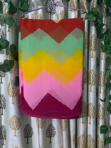 Colorful Chevron Pattern Saree