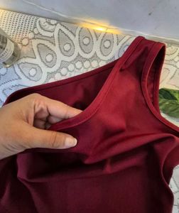 Maroon one shoulder Tunic Top