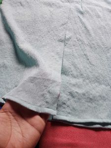 Light Blue Textured Open Cardigan