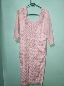 Beautiful Pink Embroidered Kurta ith sharara