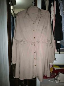 Chinese Casual Button-Up Shirt Dress