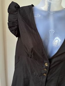Chic Black Button-Front Mini Dress