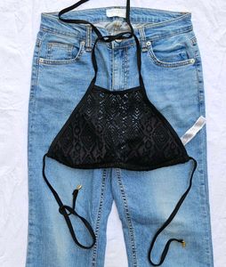 Lace halter bralette top