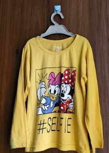 Yellow Minnie Mouse Selfie Long Sleeve Tee