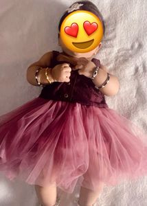 Beautiful Maroon &amp; Pink frock