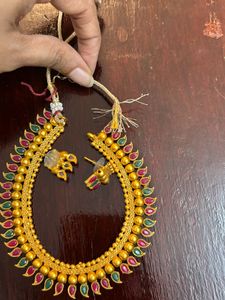 Gold Plated manga Necklace &amp; Earring Set