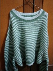 Striped Knit Pullover Sweater