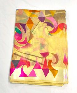 Colorful Abstract Print Saree