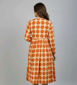 Trendy Orange Polka Dot dress